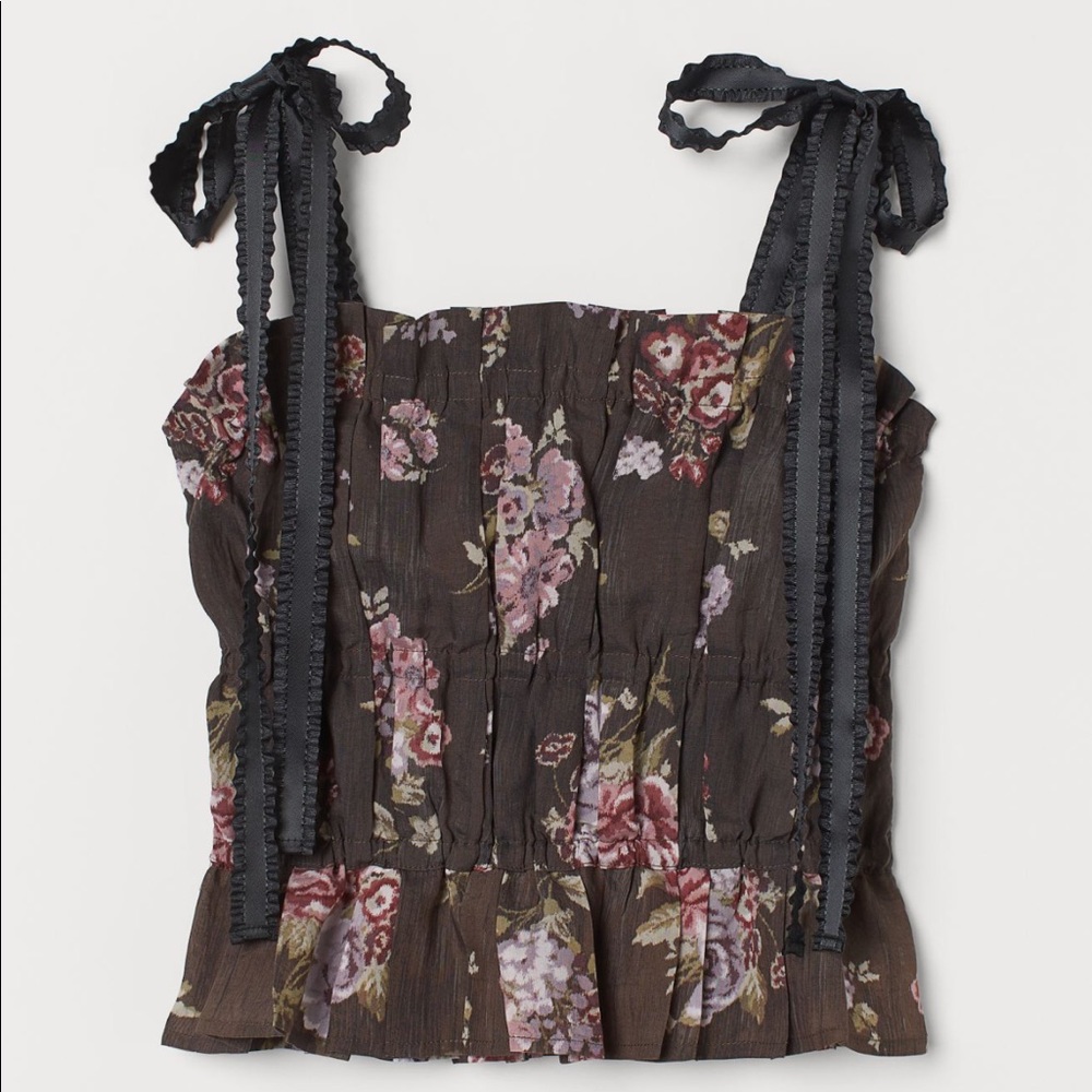 Brock Collection x H&M Brown Floral Top